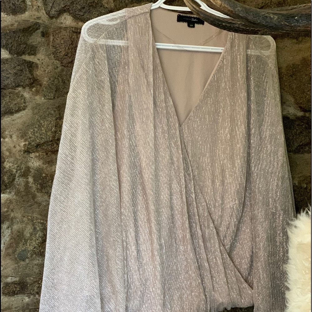 Bell sleeve sheer style blouse.